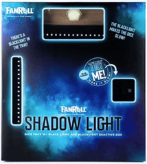 FanRoll Dice: Shadow Light Dice Tray w/ Black Light + Black Light Reactive D20 530